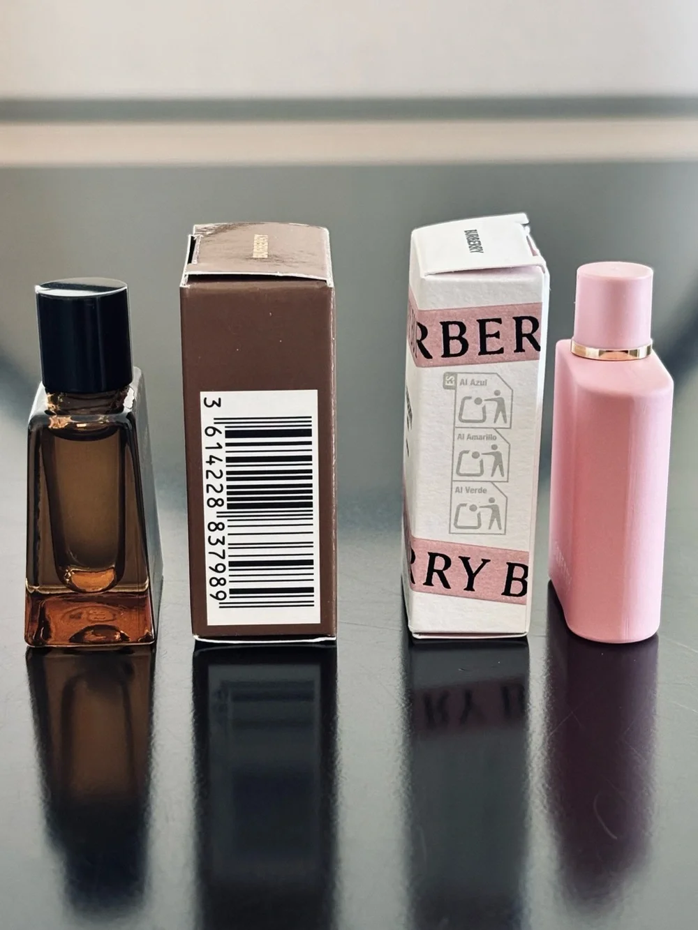 Burberry Hero and Her Miniature Fragrance Set with Drawstring Bag